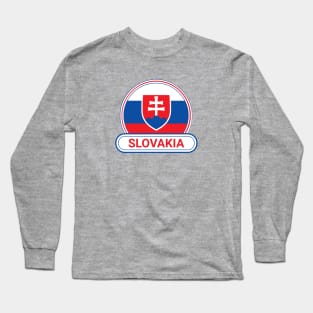 Slovakia Country Badge - Slovakia Flag Long Sleeve T-Shirt